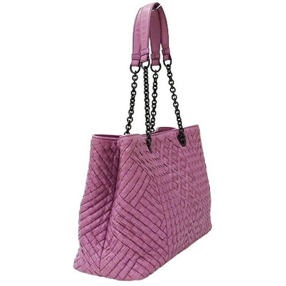 BOTTEGA VENETA Pink Leather Intrecciato Tote Bag - Picture 5 of 15